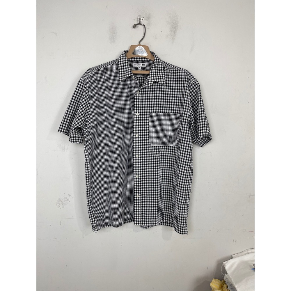 JW Anderson x Uniqlo Mens XL Mixed Gingham Check Short Sleeve Button Up Shirt